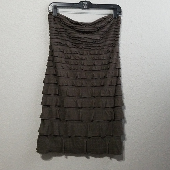 Express Strapless Mini Ruffle Dress - Picture 1 of 3